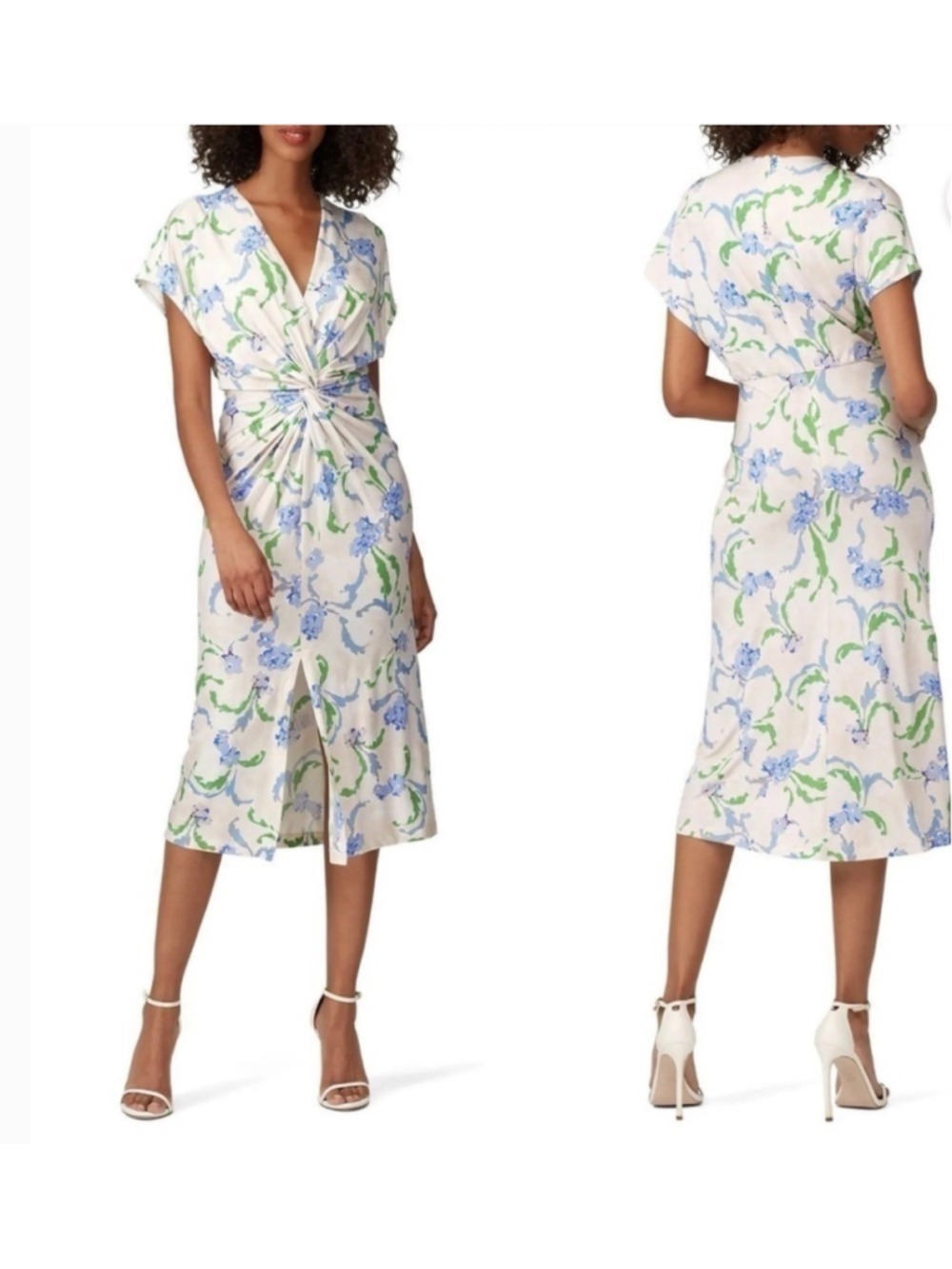Prabal Gurung Brushstroke Floral Fitted Midi Dress 4